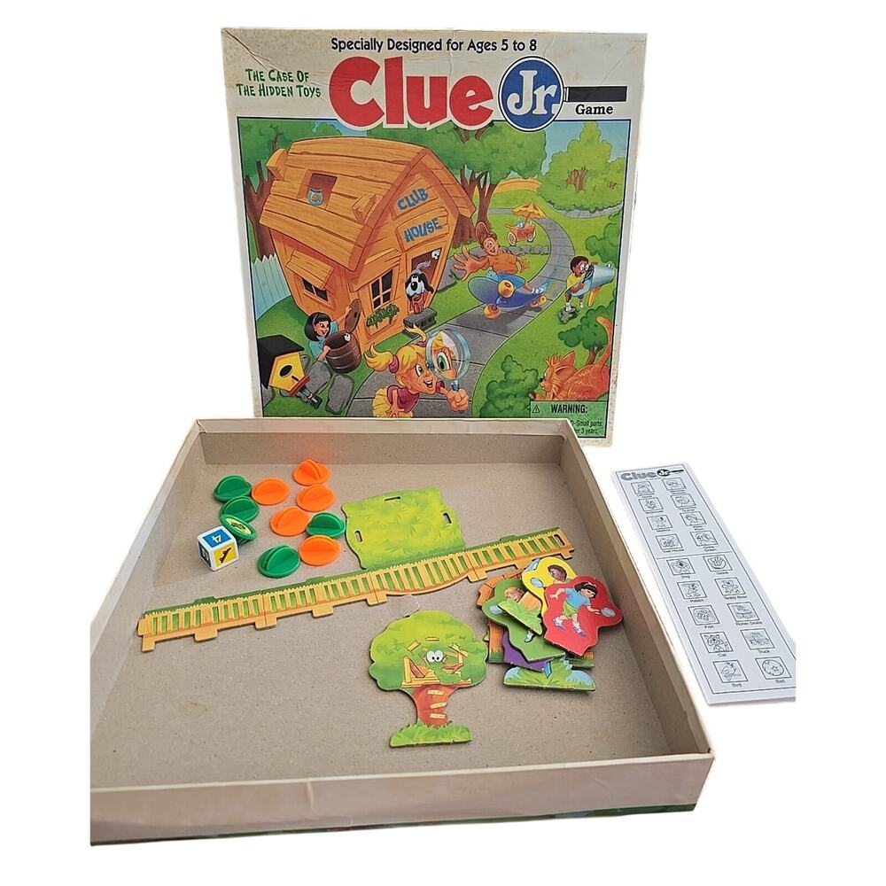 Vintage 1995 Parker Brothers Clue Jr.: The Case of the Hidden Toys Board Game
